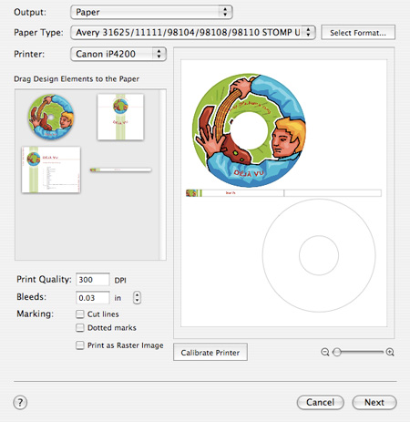 Disc Cover Print Options